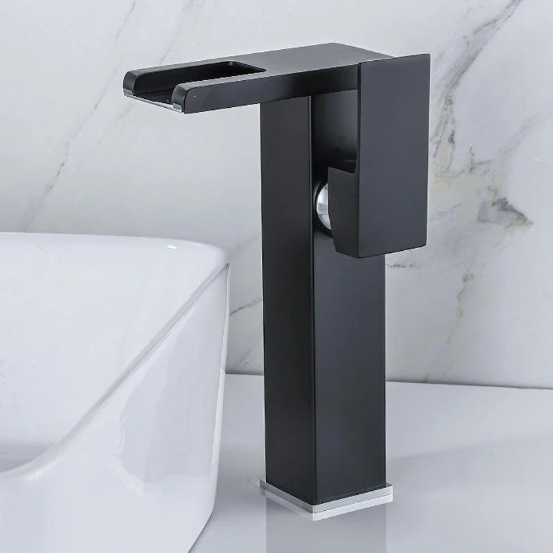 Contemporary Sink Tap Solid Color Low Arc Bathroom Vessel Tap -Bathlova