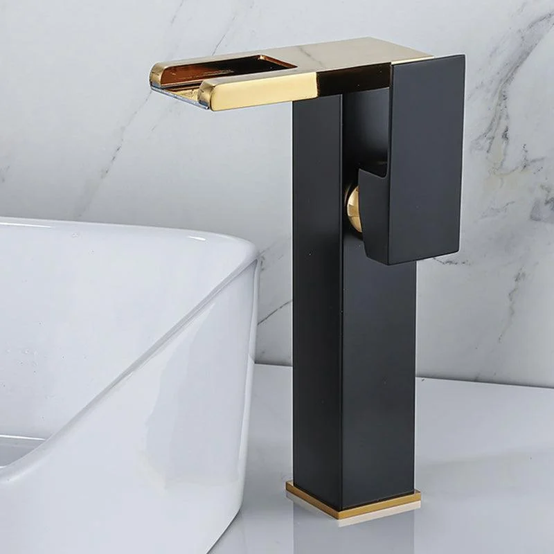 Contemporary Sink Tap Solid Color Low Arc Bathroom Vessel Tap -Bathlova