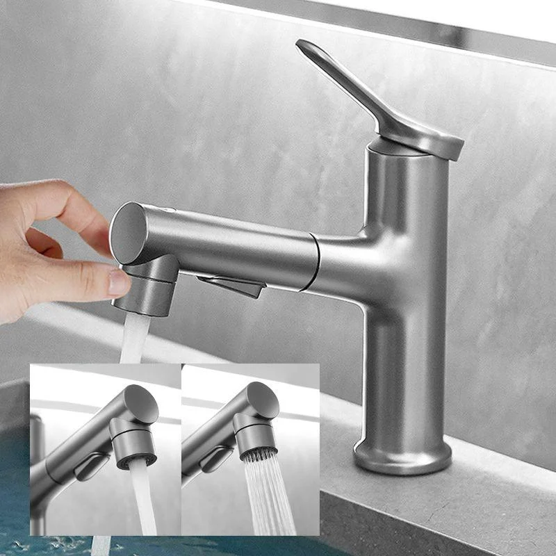 Contemporary Solid Color Sink Tap Low Arc Centerset Lavatory Tap for Bathroom -Bathlova