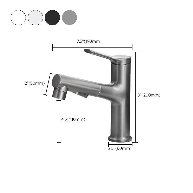 Contemporary Solid Color Sink Tap Low Arc Centerset Lavatory Tap for Bathroom -Bathlova