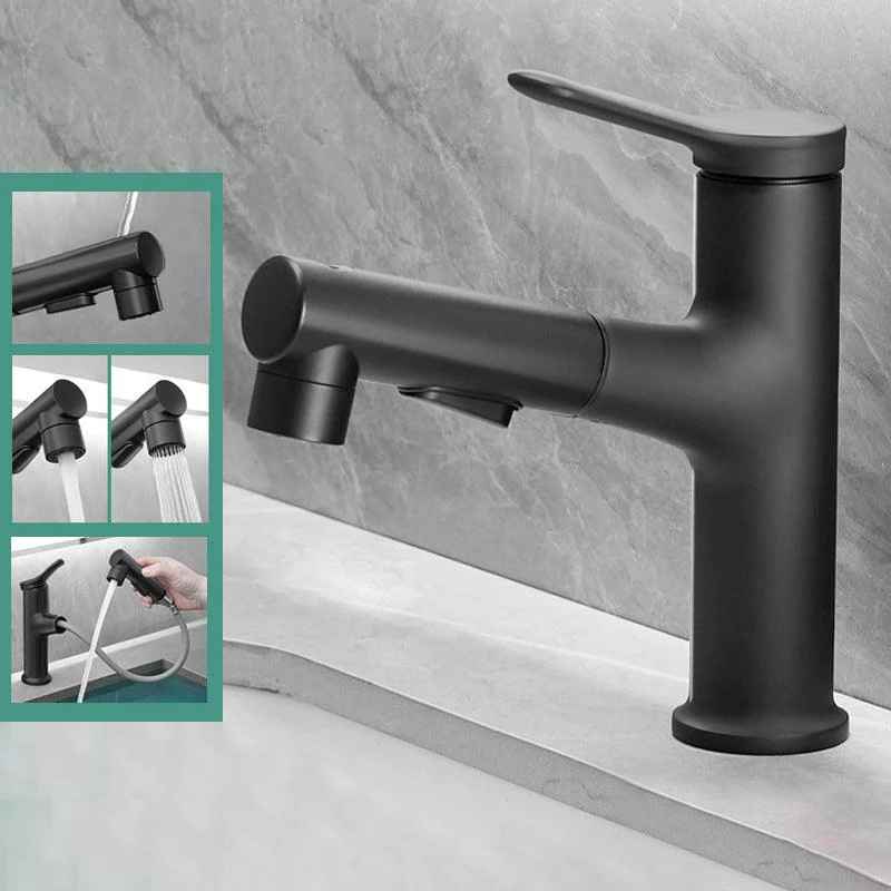 Contemporary Solid Color Sink Tap Low Arc Centerset Lavatory Tap for Bathroom -Bathlova