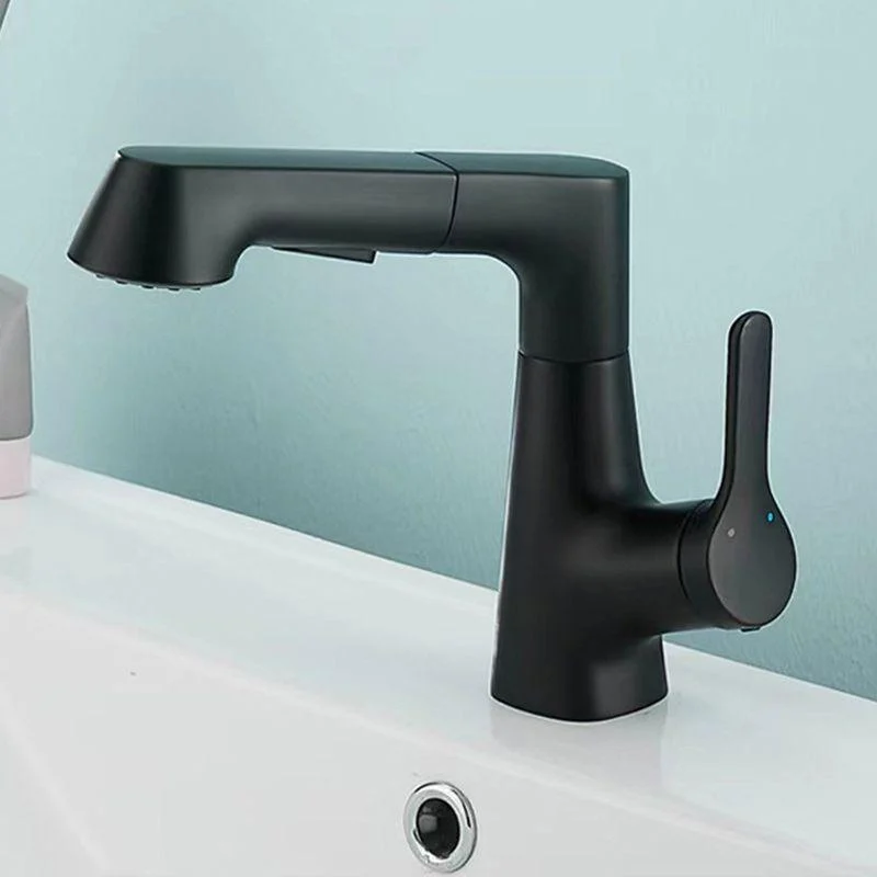 Contemporary Square Lavatory Tap 1 Hole Bathroom Tap with Swivel Spout -Bathlova