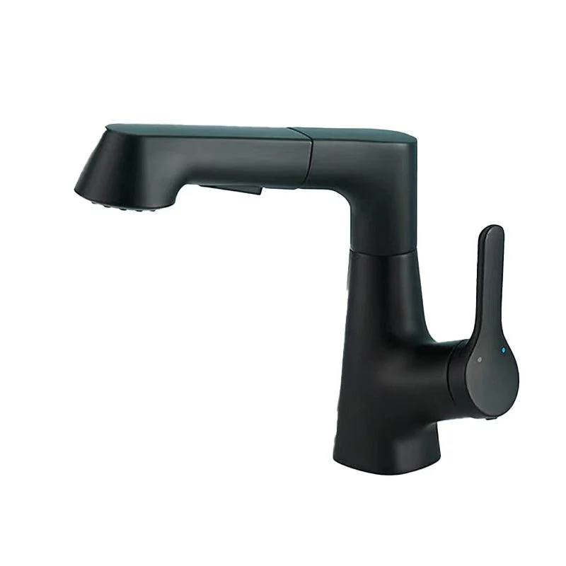 Contemporary Square Lavatory Tap 1 Hole Bathroom Tap with Swivel Spout -Bathlova