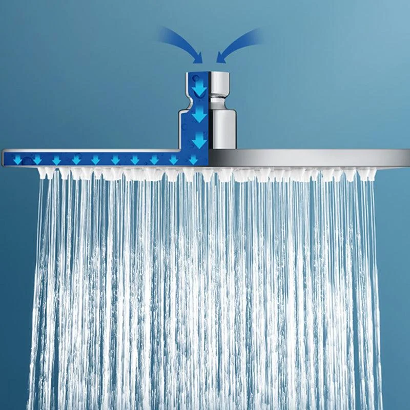 Contemporary Square Shower Head Combo with Handheld Shower Head -Bathlova