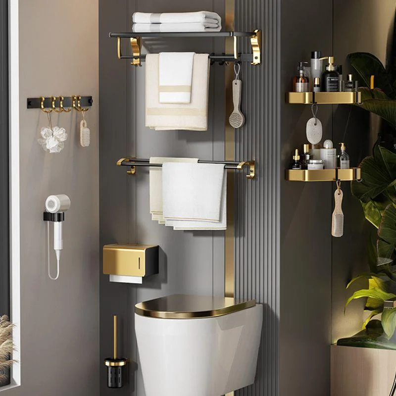 Contemporary Stainless Bathroom Accessory As Individual Or As a Set in Black and Gold -Bathlova