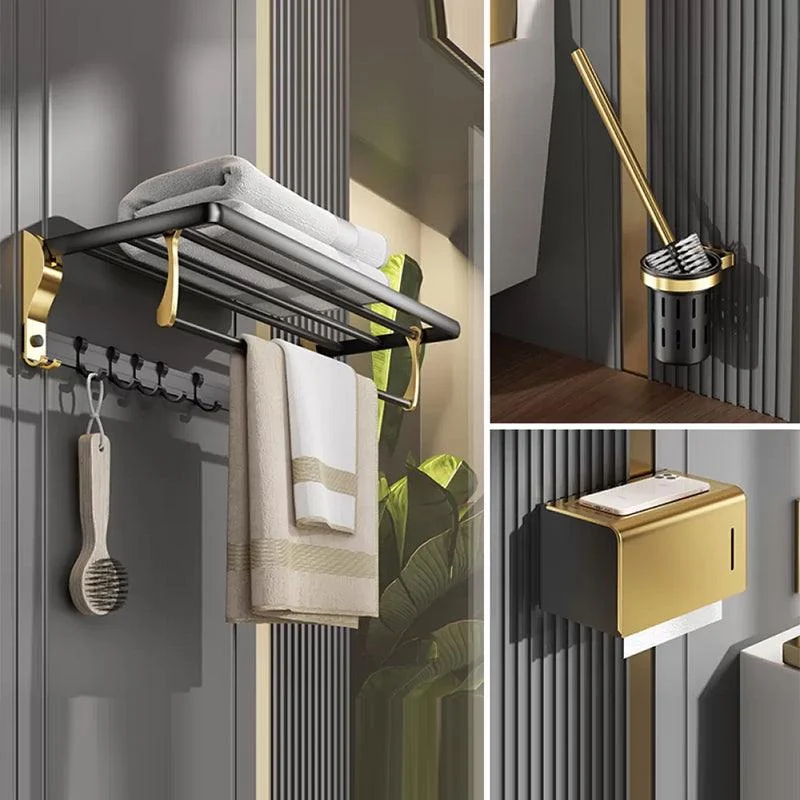 Contemporary Stainless Bathroom Accessory As Individual Or As a Set in Black and Gold -Bathlova