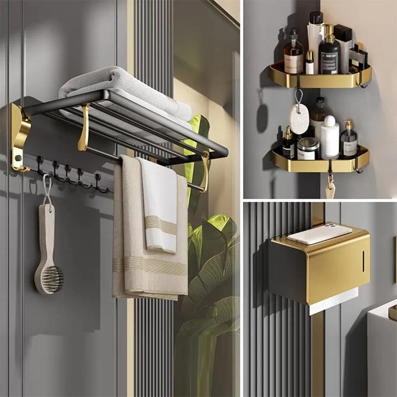 Contemporary Stainless Bathroom Accessory As Individual Or As a Set in Black and Gold -Bathlova