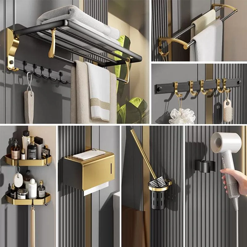 Contemporary Stainless Bathroom Accessory As Individual Or As a Set in Black and Gold -Bathlova