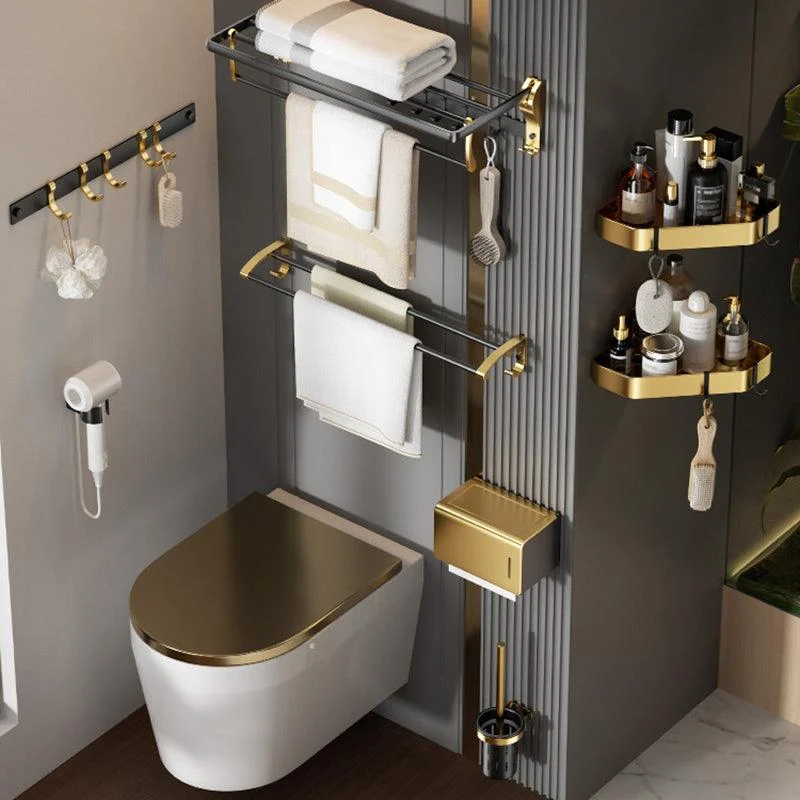 Contemporary Stainless Bathroom Accessory As Individual Or As a Set in Black and Gold -Bathlova