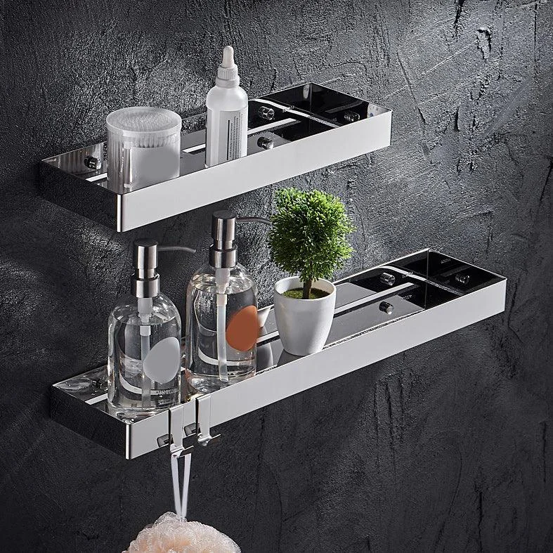 Contemporary Stainless Steel Bath Shelf 2-Piece Bathroom Accessory Set -Bathlova