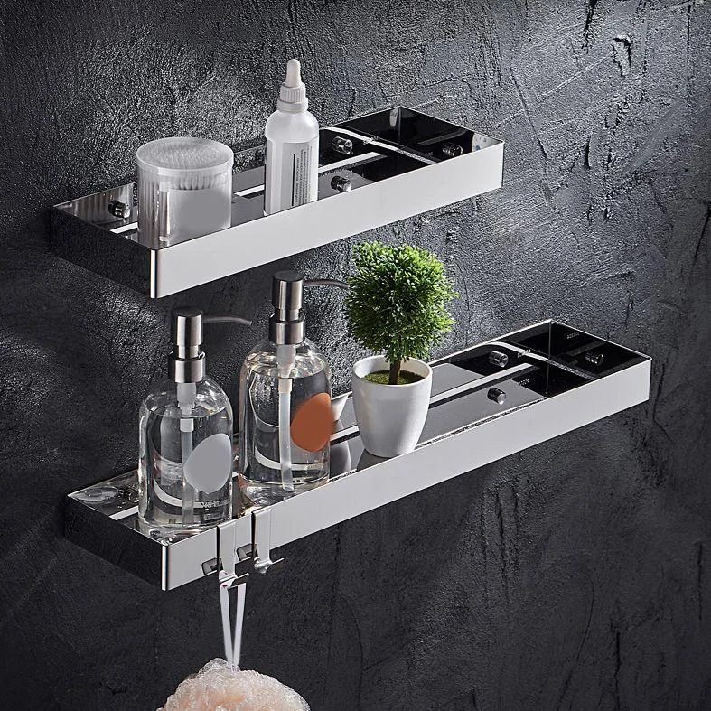 Contemporary Stainless Steel Bath Shelf 2-Piece Bathroom Accessory Set -Bathlova