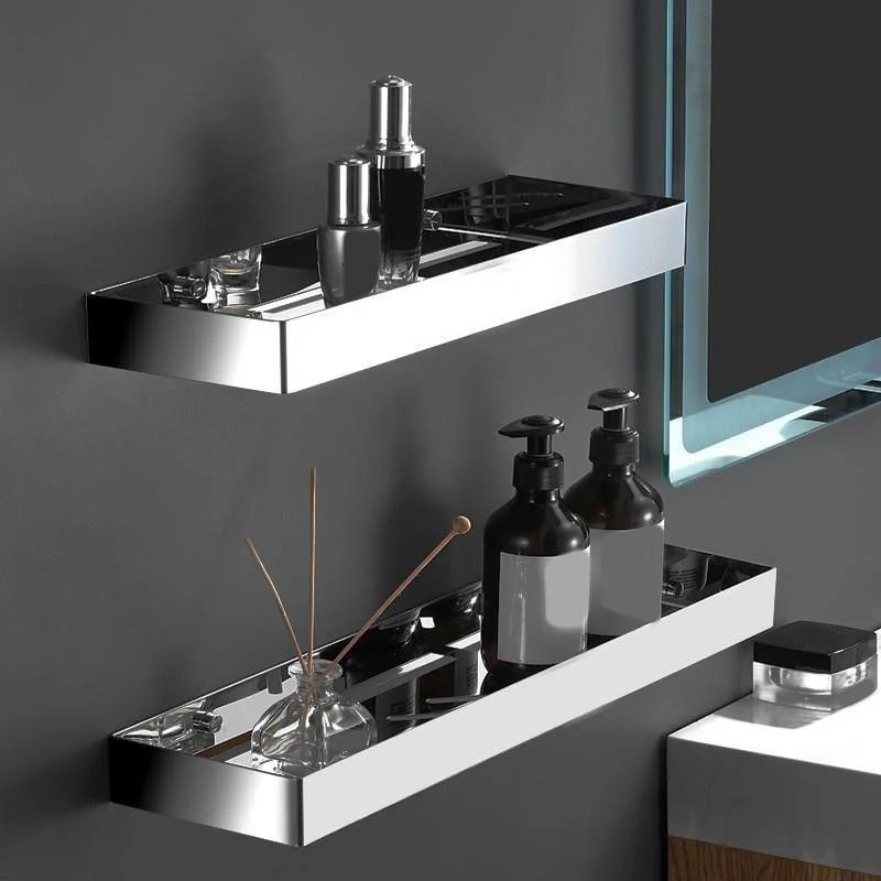 Contemporary Stainless Steel Bath Shelf 2-Piece Bathroom Accessory Set -Bathlova