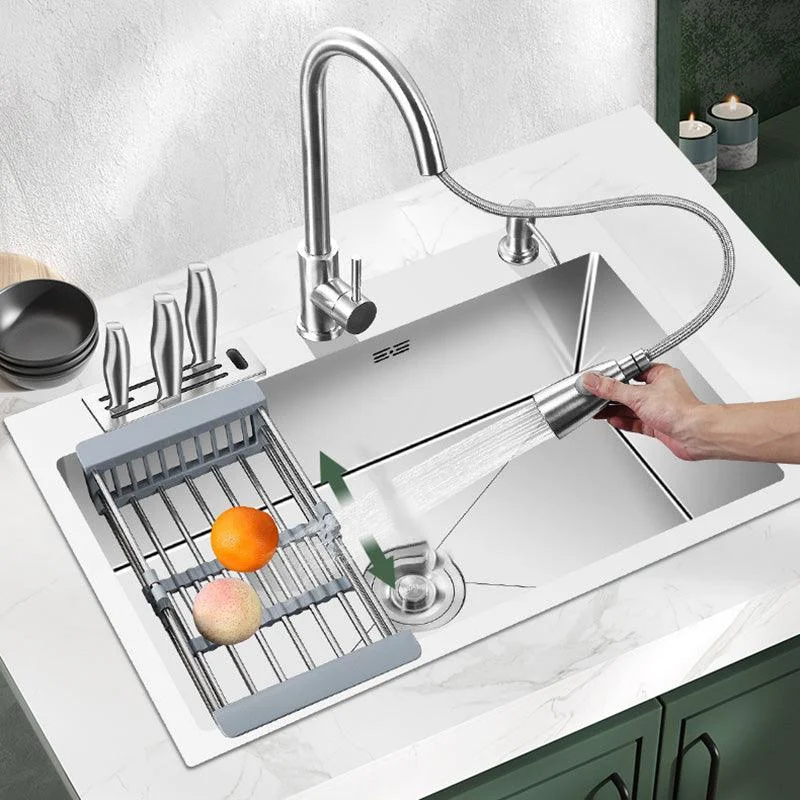 Contemporary Stainless Steel Kitchen Sink with Tap Single Bowl Sink -Bathlova