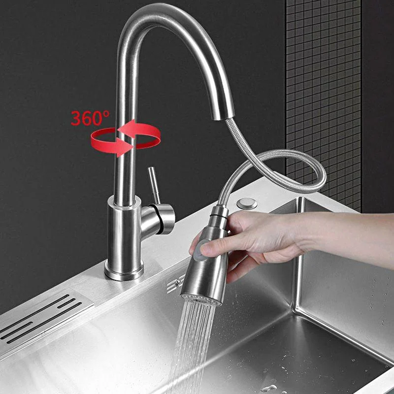 Contemporary Stainless Steel Kitchen Sink with Tap Single Bowl Sink -Bathlova