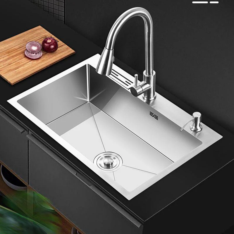 Contemporary Stainless Steel Kitchen Sink with Tap Single Bowl Sink -Bathlova