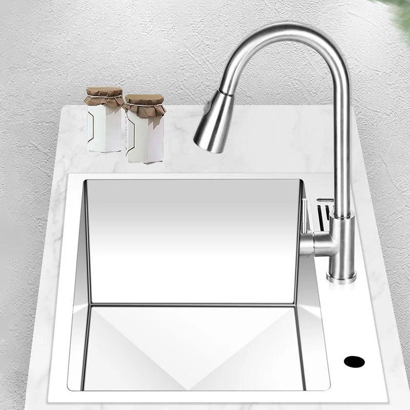 Contemporary Stainless Steel Kitchen Sink with Tap Single Bowl Sink -Bathlova