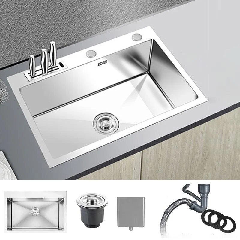 Contemporary Stainless Steel Kitchen Sink with Tap Single Bowl Sink -Bathlova