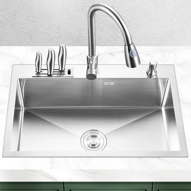 Contemporary Stainless Steel Kitchen Sink with Tap Single Bowl Sink -Bathlova