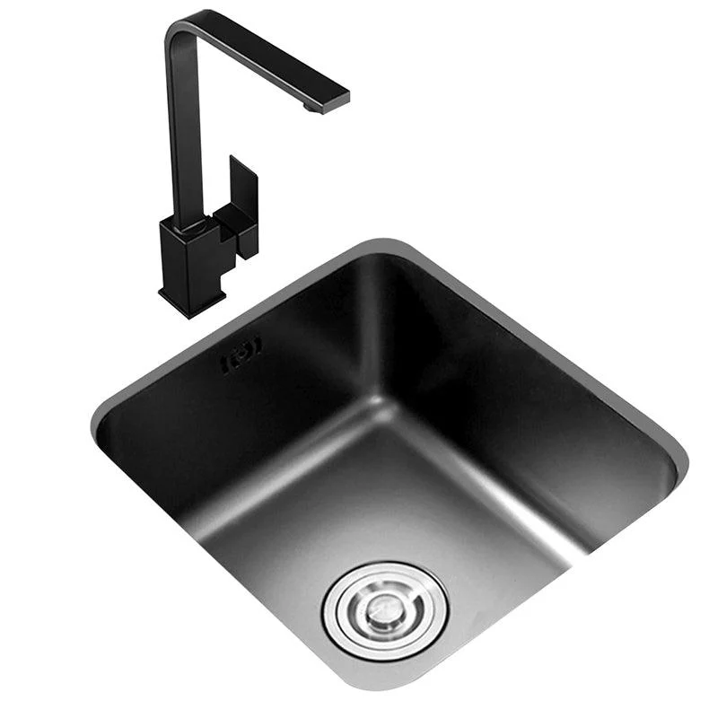 Contemporary Stainless Steel Sink in black with Strainer Drop-In Kitchen Sink -Bathlova