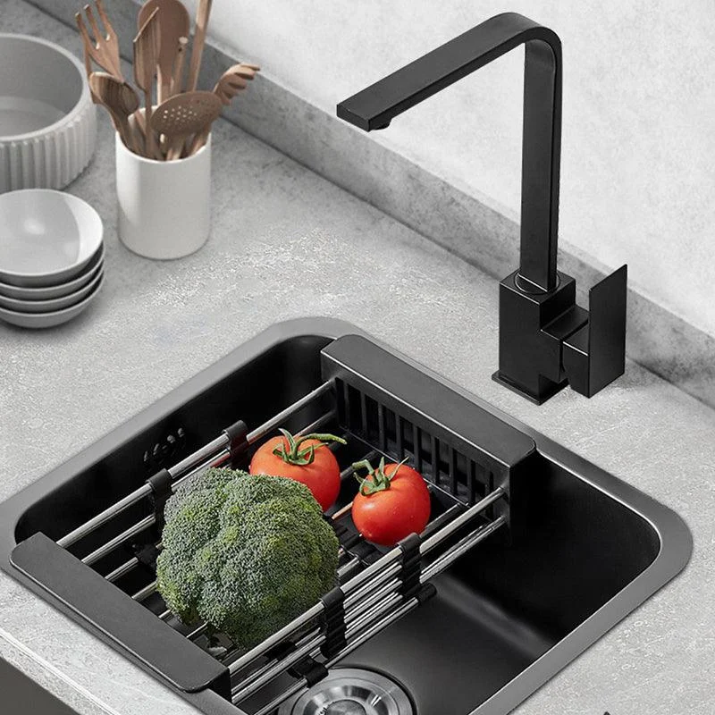 Contemporary Stainless Steel Sink in black with Strainer Drop-In Kitchen Sink -Bathlova