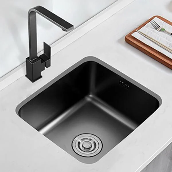 Contemporary Stainless Steel Sink in black with Strainer Drop-In Kitchen Sink -Bathlova