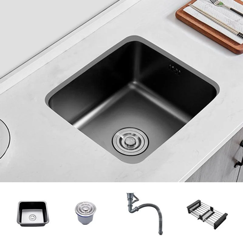 Contemporary Stainless Steel Sink in black with Strainer Drop-In Kitchen Sink -Bathlova