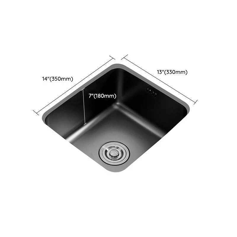 Contemporary Stainless Steel Sink in black with Strainer Drop-In Kitchen Sink -Bathlova