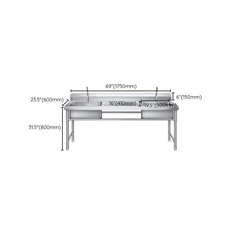 Contemporary Stainless Steel Sink with Strainer Drop-In Kitchen Sink -Bathlova