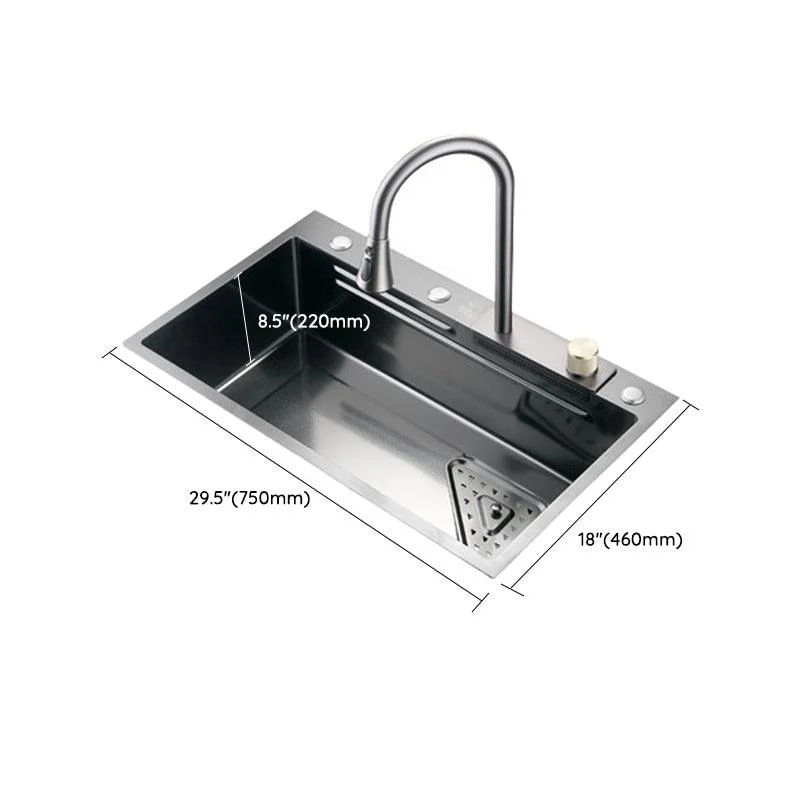 Contemporary Stainless Steel Undermount Kitchen Sink Single Bowl Kitchen Bar Sink -Bathlova