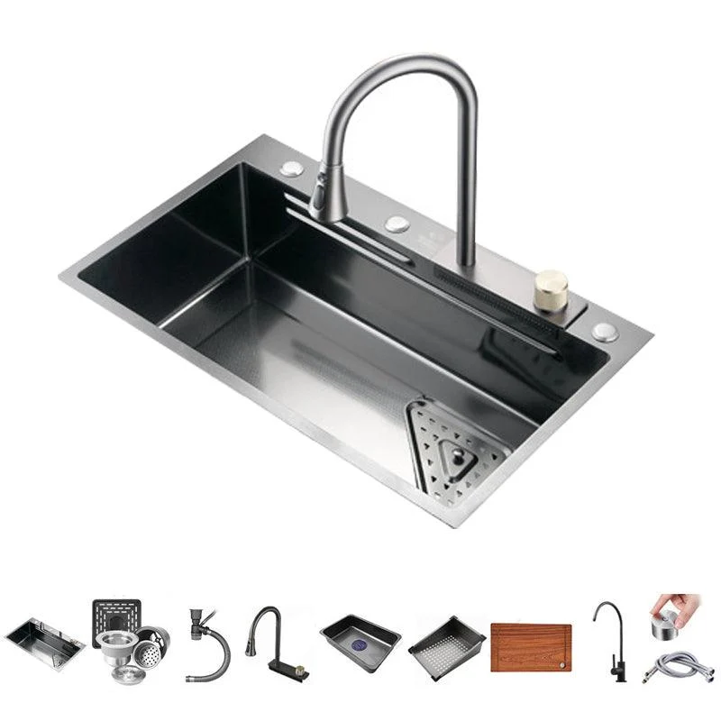 Contemporary Stainless Steel Undermount Kitchen Sink Single Bowl Kitchen Bar Sink -Bathlova