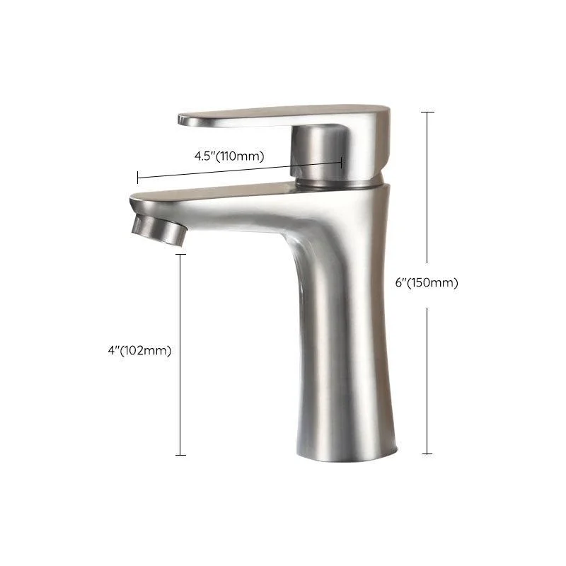 Contemporary Stainless Steel Vessel Tap Lever Handles Low Arc Vessel Tap -Bathlova