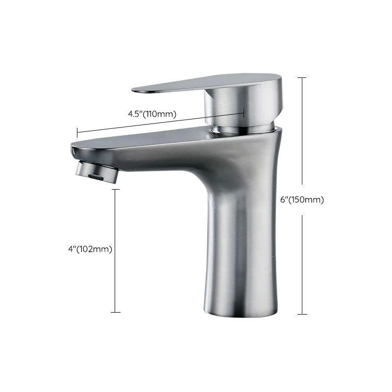 Contemporary Stainless Steel Vessel Tap Lever Handles Low Arc Vessel Tap -Bathlova