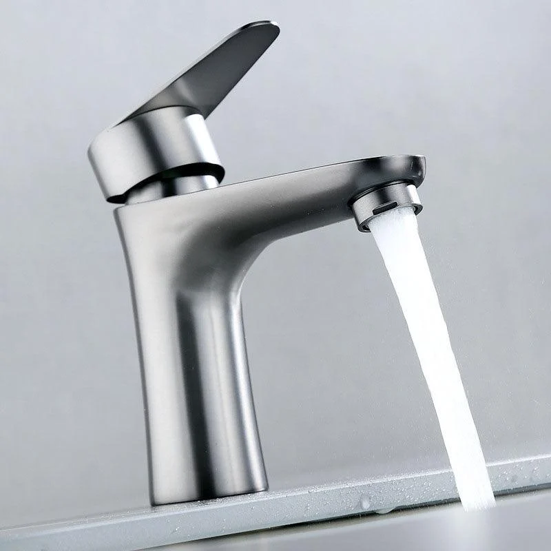 Contemporary Stainless Steel Vessel Tap Lever Handles Low Arc Vessel Tap -Bathlova