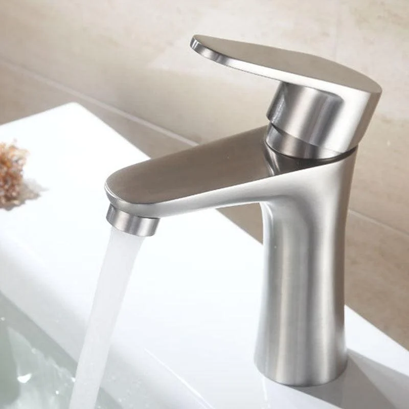 Contemporary Stainless Steel Vessel Tap Lever Handles Low Arc Vessel Tap -Bathlova