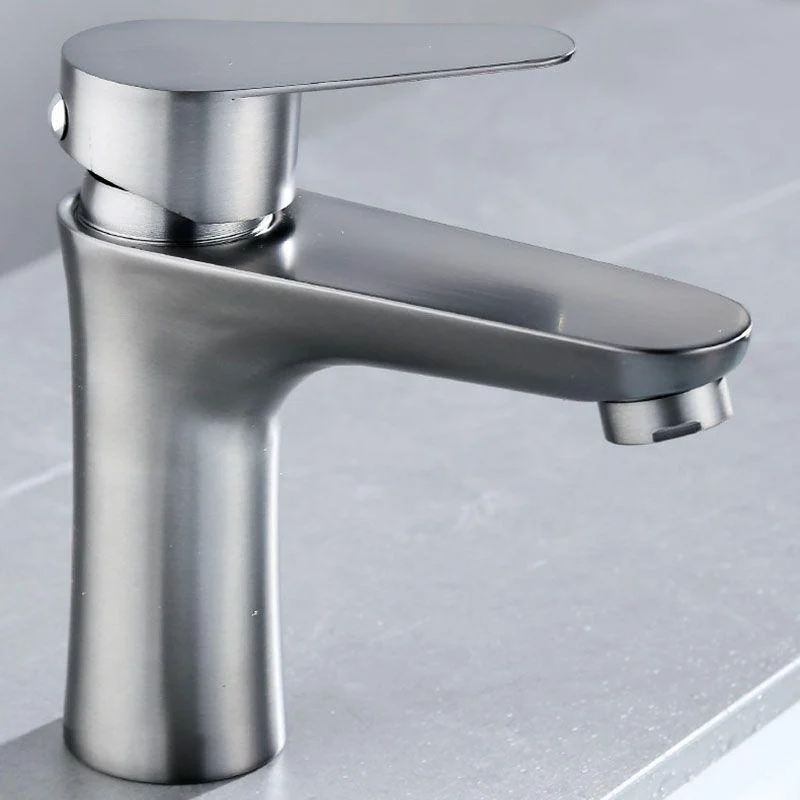 Contemporary Stainless Steel Vessel Tap Lever Handles Low Arc Vessel Tap -Bathlova