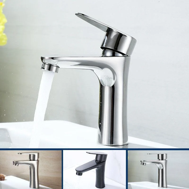 Contemporary Stainless Steel Vessel Tap Lever Handles Low Arc Vessel Tap -Bathlova