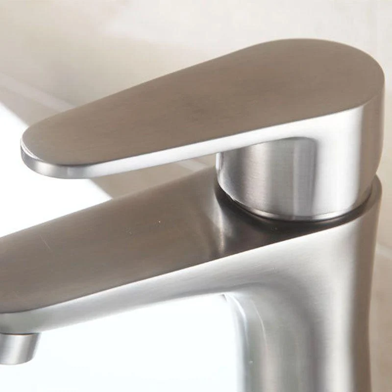 Contemporary Stainless Steel Vessel Tap Lever Handles Low Arc Vessel Tap -Bathlova