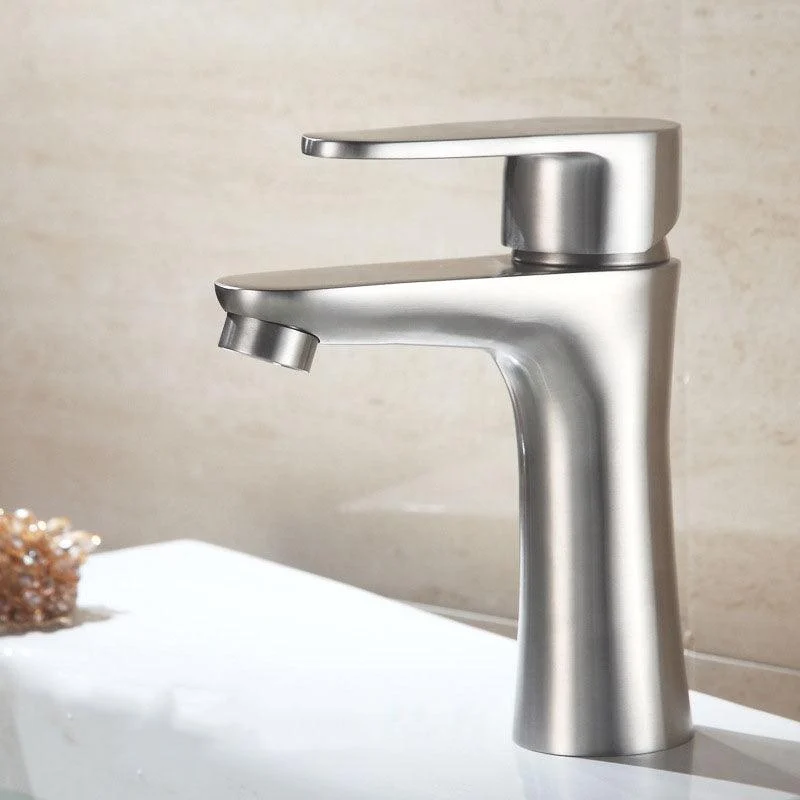 Contemporary Stainless Steel Vessel Tap Lever Handles Low Arc Vessel Tap -Bathlova