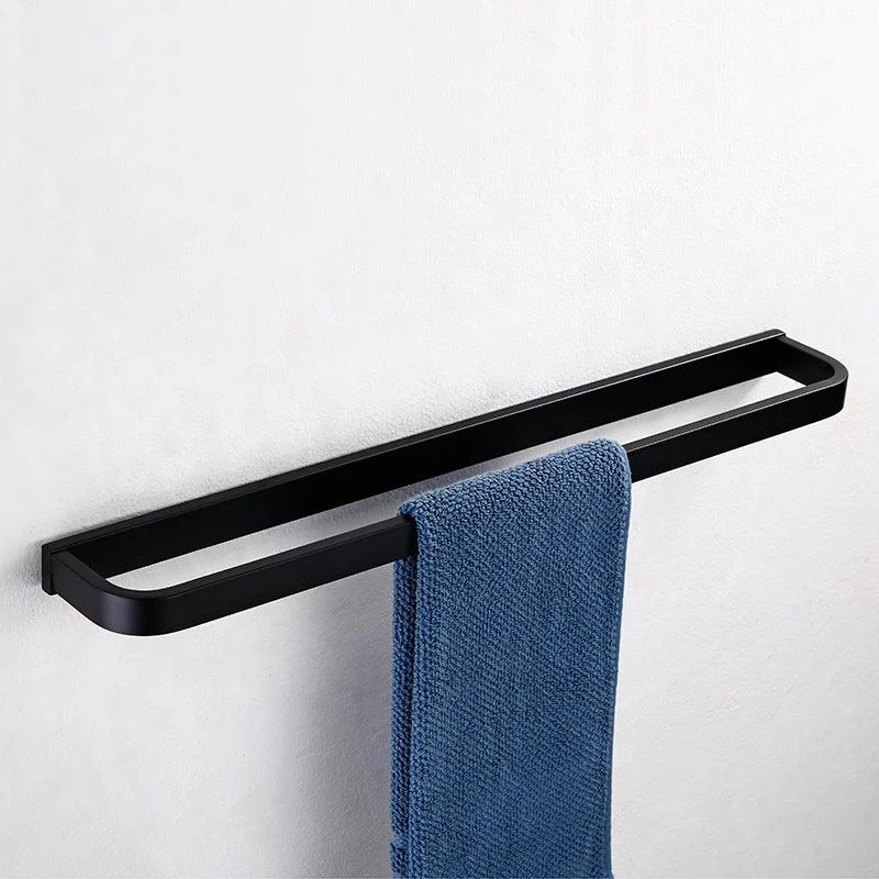 Contemporary Style Black Bathroom Accessory Set Metal Towel Bar -Bathlova