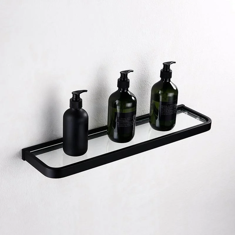 Contemporary Style Black Bathroom Accessory Set Metal Towel Bar -Bathlova