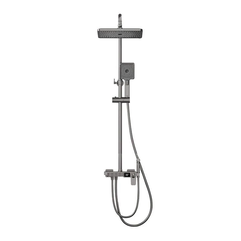 Contemporary Style Brass Shower Tap Adjustable Spray Pattern Wall Mounted Shower Combo -Bathlova