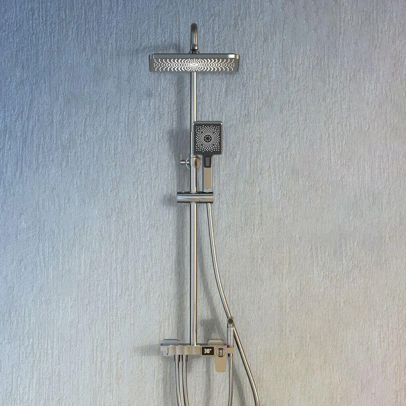 Contemporary Style Brass Shower Tap Adjustable Spray Pattern Wall Mounted Shower Combo -Bathlova