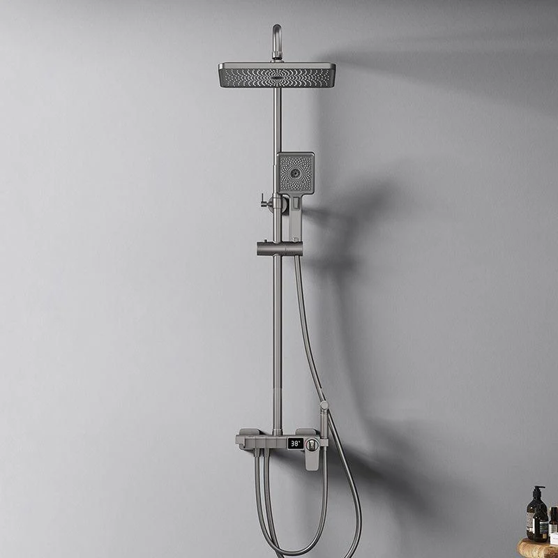 Contemporary Style Brass Shower Tap Adjustable Spray Pattern Wall Mounted Shower Combo -Bathlova