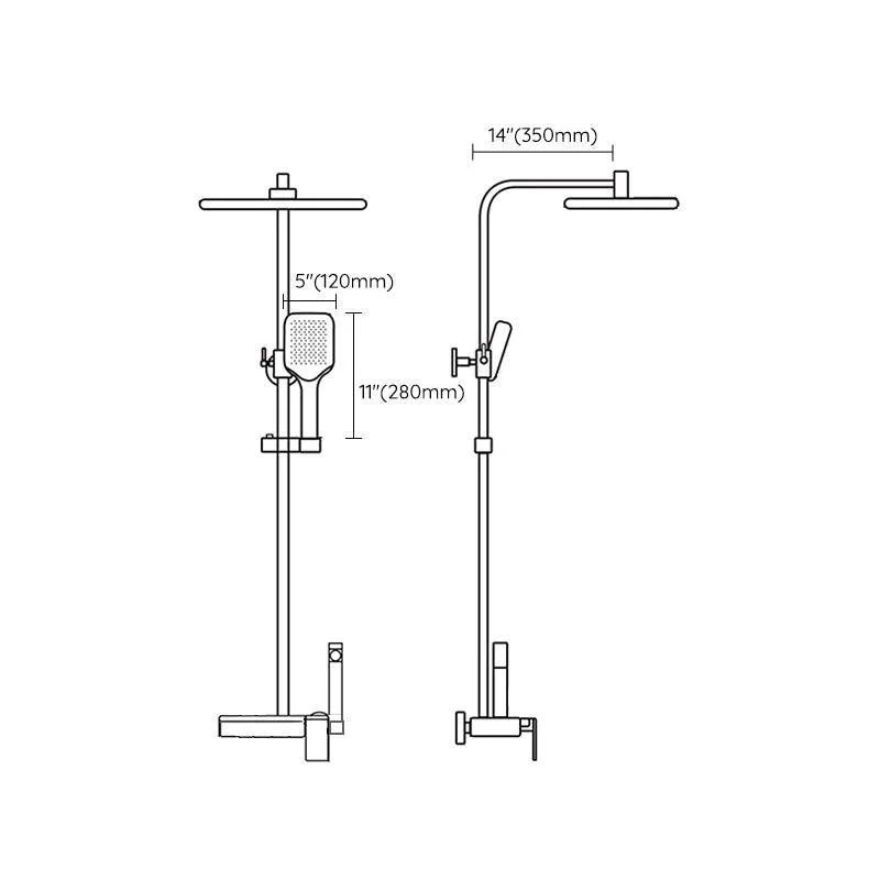 Contemporary Style Brass Shower Tap with Shower Arm Wall Mounted Shower Combo -Bathlova