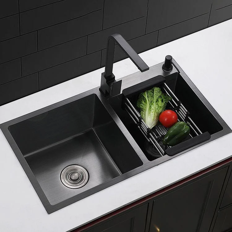 Contemporary Style Double Sink Stainless Steel 2 Holes Sink for Kitchen -Bathlova