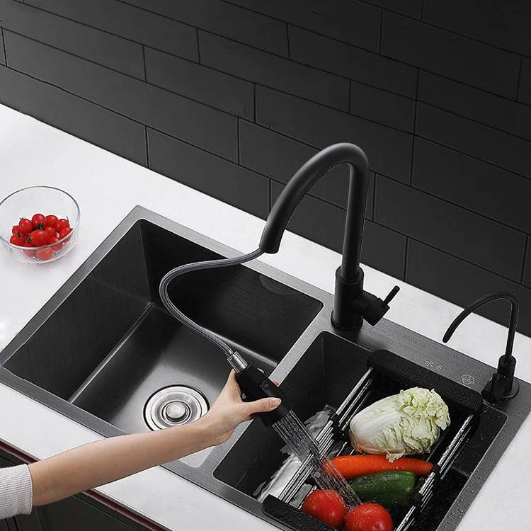 Contemporary Style Double Sink Stainless Steel 2 Holes Sink for Kitchen -Bathlova