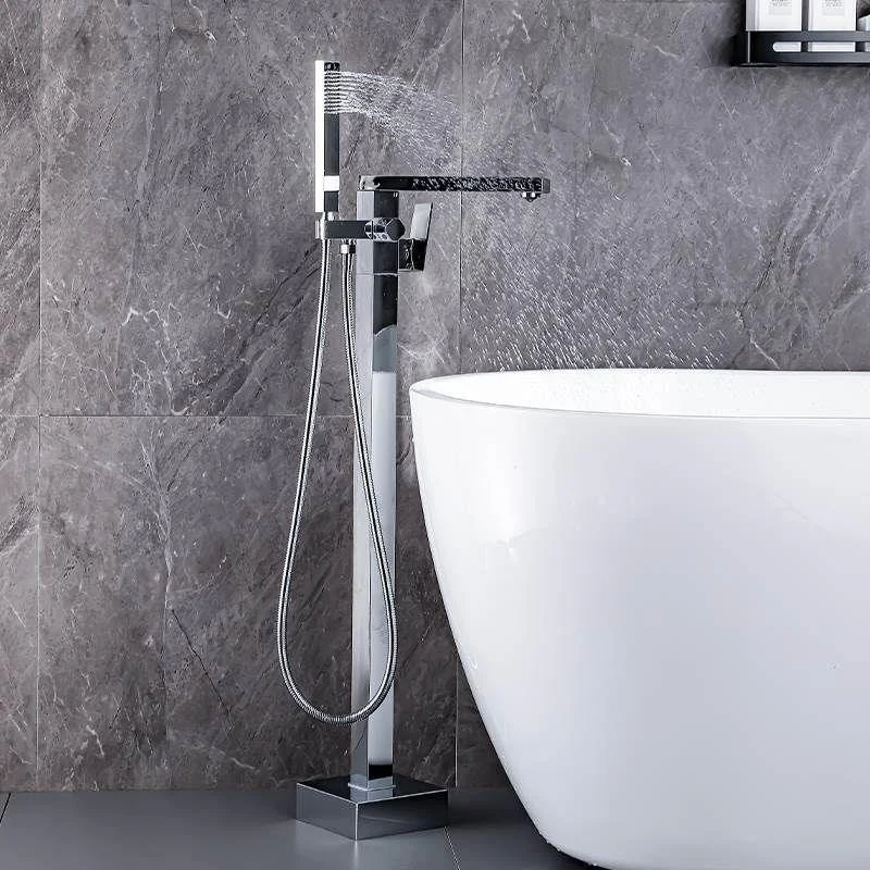 Contemporary Style Freestanding Bathtub Tap Floor Mounted Freestanding Tub Filler -Bathlova