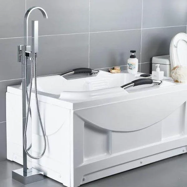 Contemporary Style Freestanding Bathtub Tap Floor Mounted Freestanding Tub Filler -Bathlova