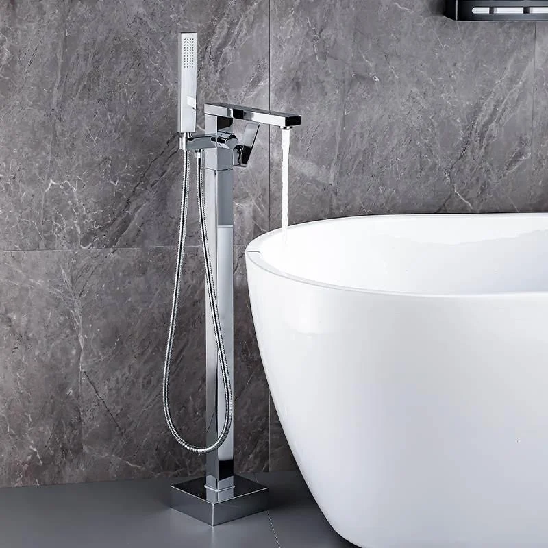 Contemporary Style Freestanding Bathtub Tap Floor Mounted Freestanding Tub Filler -Bathlova