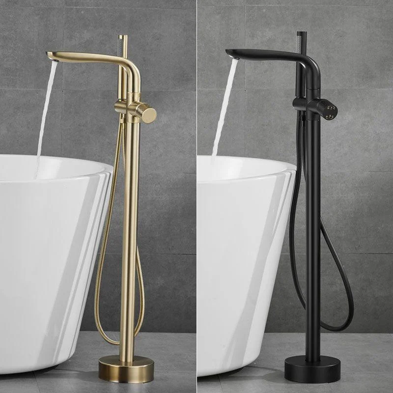 Contemporary Style Freestanding Tap Copper Floor Mounted Freestanding Tap -Bathlova